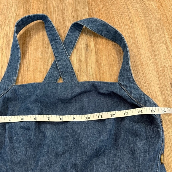 Gap Apron Denim Midi Dress Women’s 8 Tall Blue Buttons Pockets Feminine Cottage - Picture 9 of 14
